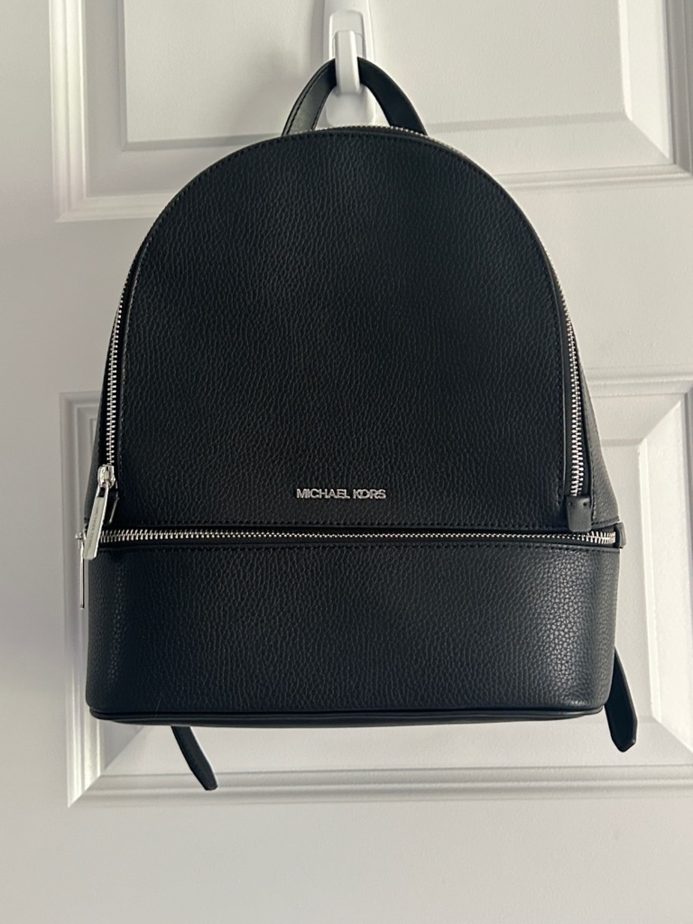 Michael Kors Black‎ Pebble Leather Backpack with Silver Hardware